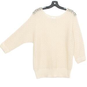 Chicos Sweater Wool Mohair Cottage Boho Romantic Minimalist Cozy Open 1 Medium 8